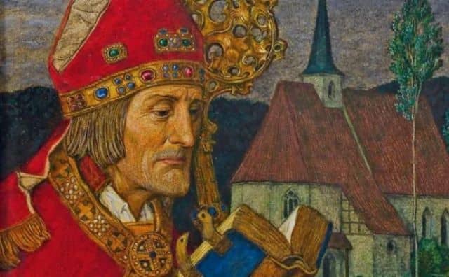 Saint Wolfgang et sa prière contre les maux d'estomac