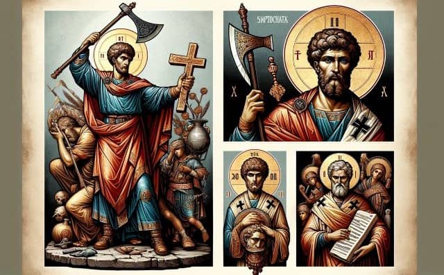 Quels sont les symboles de saint Matthias ?