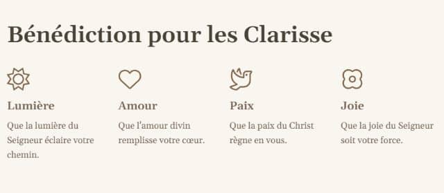 Bénédiction pour Clarisse 