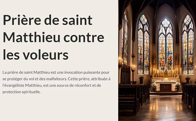 Prière de saint Matthieu contre les voleurs