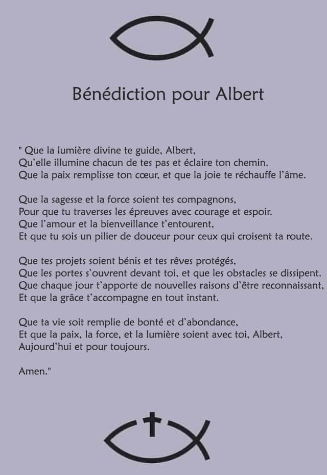 Une bénédiction pour Albert
