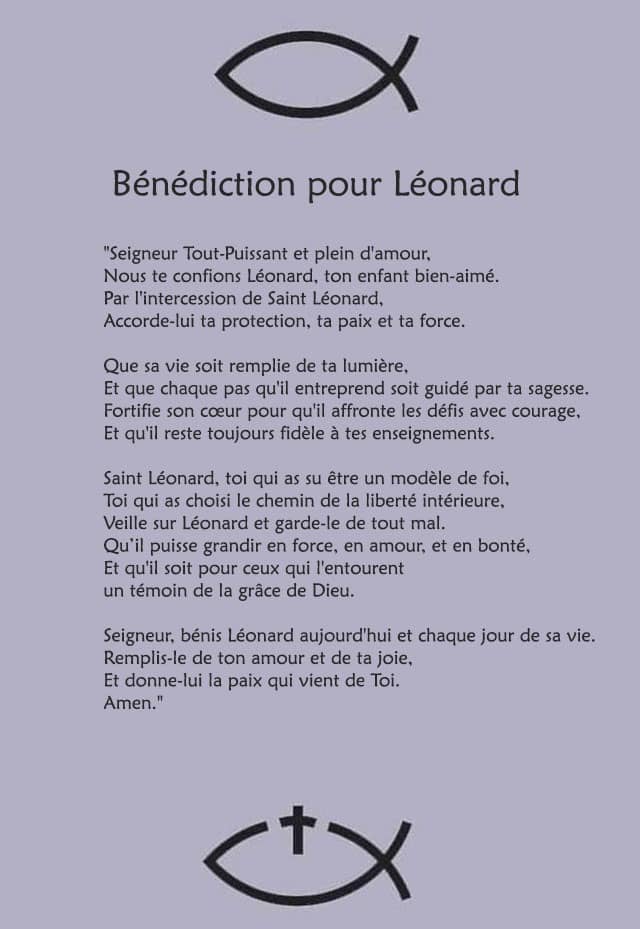Une bénédiction pour Léonard