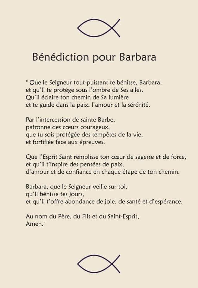 Une bénédiction pour Barbara