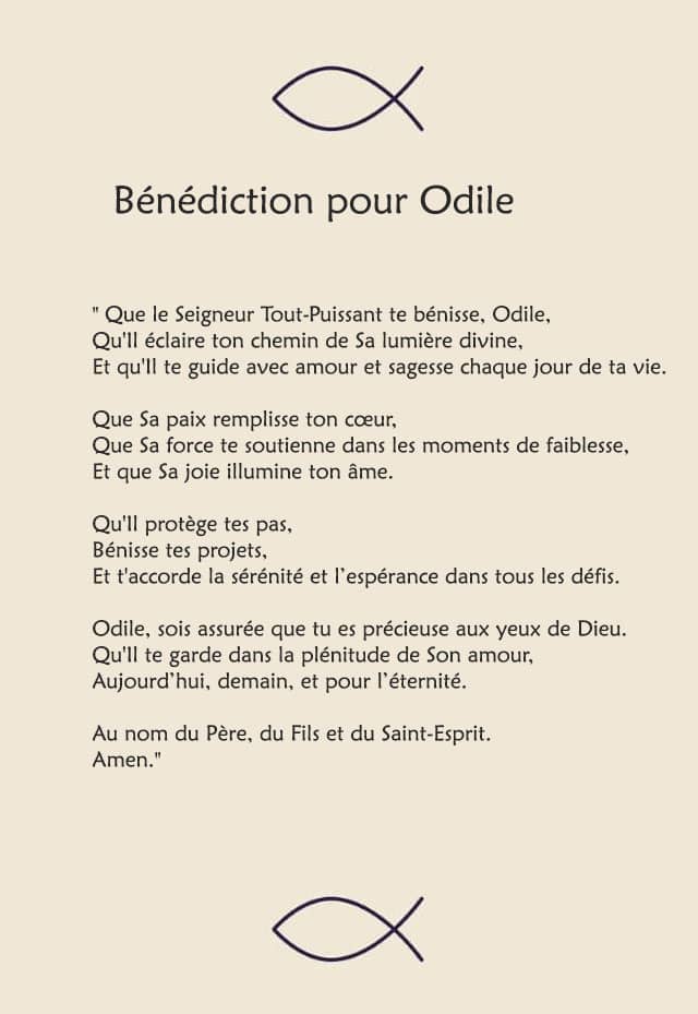 Une bénédiction pour Odile