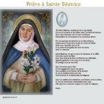 Carte de prière de sainte Béatrice :