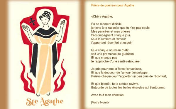 Carte de Prière de Guérison personnalisée pour Agathe :