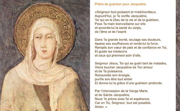 Prière de guérison pour Jacqueline :