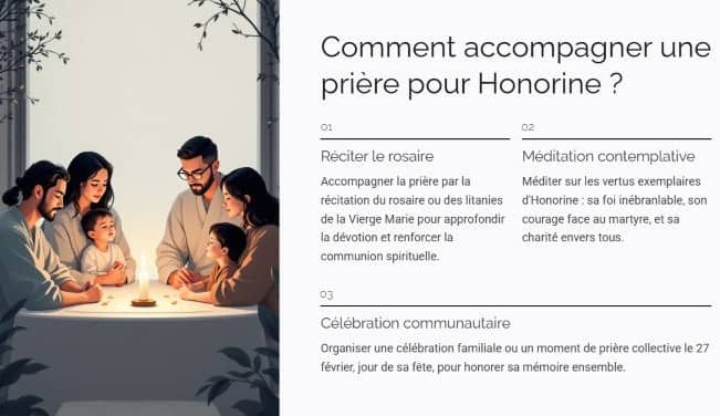 Prière pour la famille et les proches de Honorine :