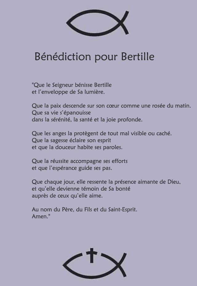 Une bénédiction pour Bertille