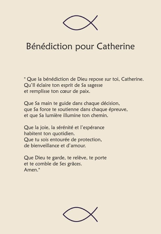 Une bénédiction pour Catherine