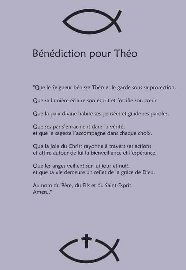 Une bénédiction pour Théo