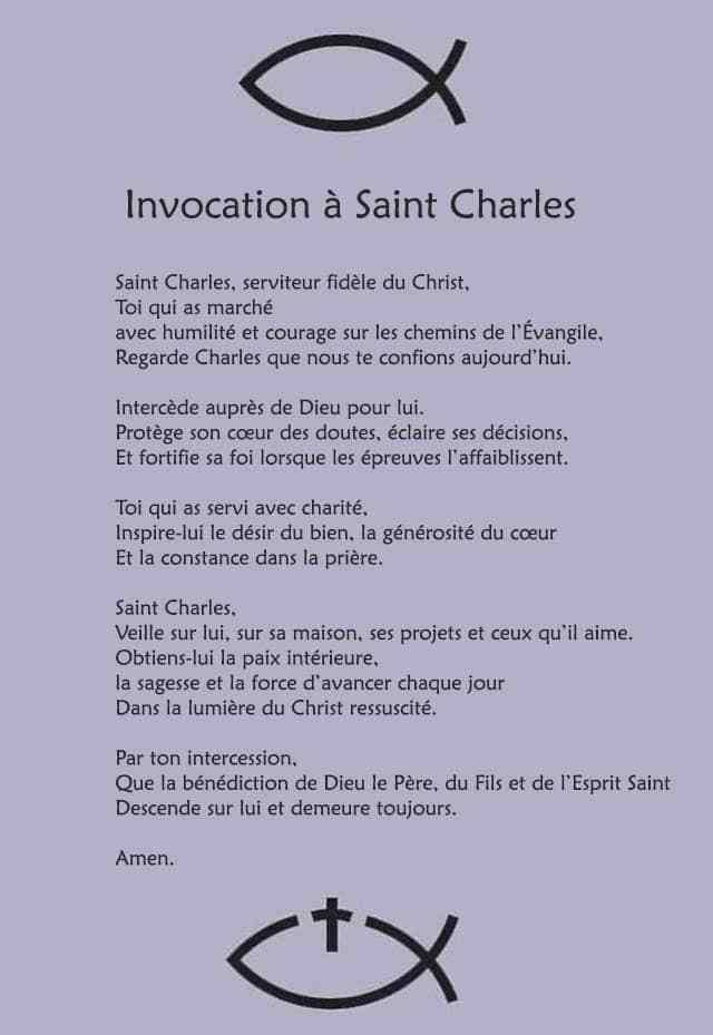 Invocation à saint Charles
