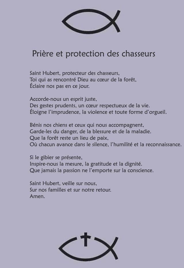 Prière de protection des chasseurs