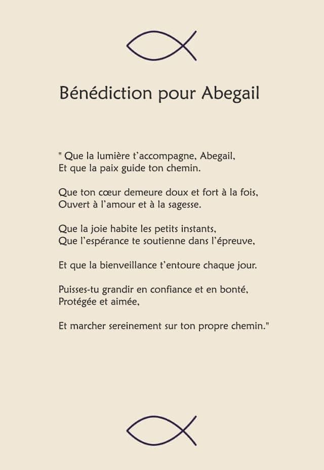 Une bénédiction pour Abegail