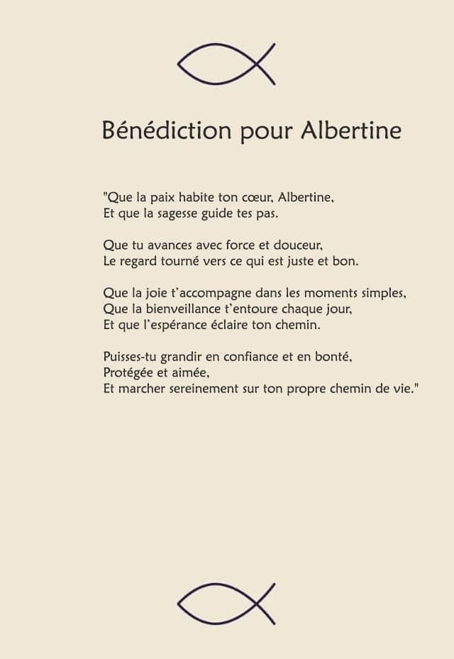 Une bénédiction pour Albertine