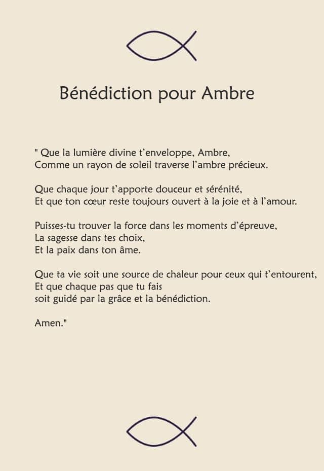 Une bénédiction pour Ambre