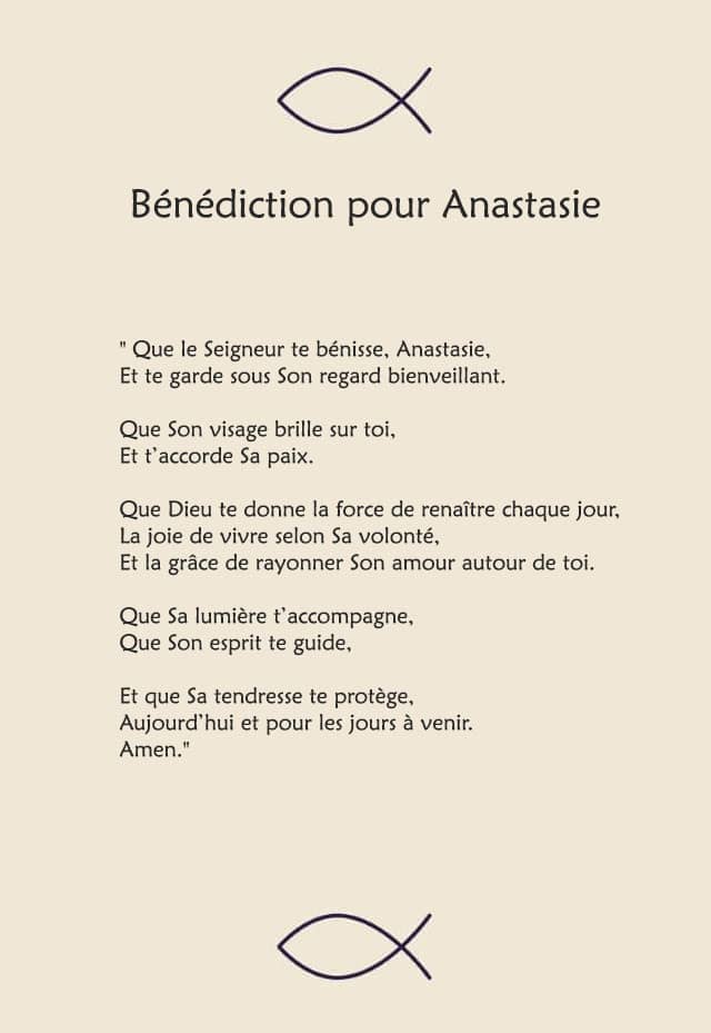 Une bénédiction pour Anastasie
