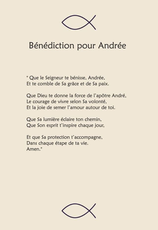 Une bénédiction pour Andrée