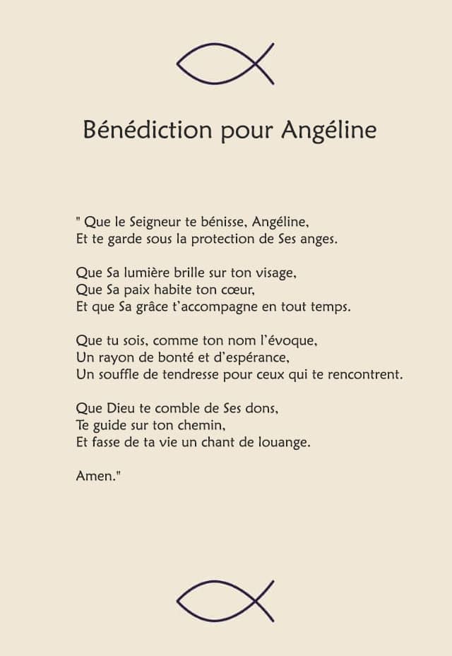 Une bénédiction pour Angéline