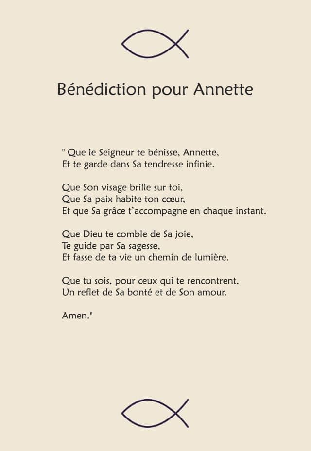 Une bénédiction pour Annette