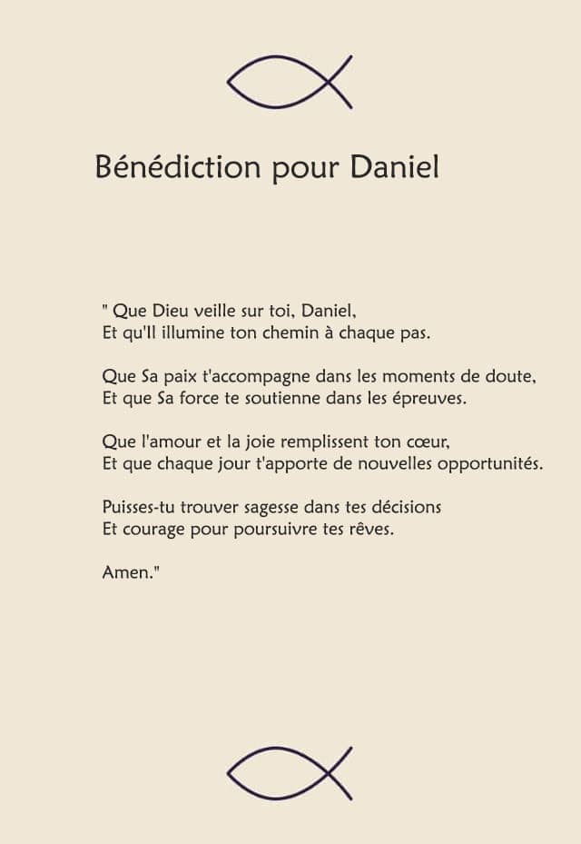 Une bénédiction pour Daniel