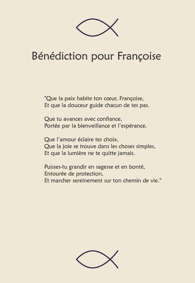 Une bénédiction pour Françoise