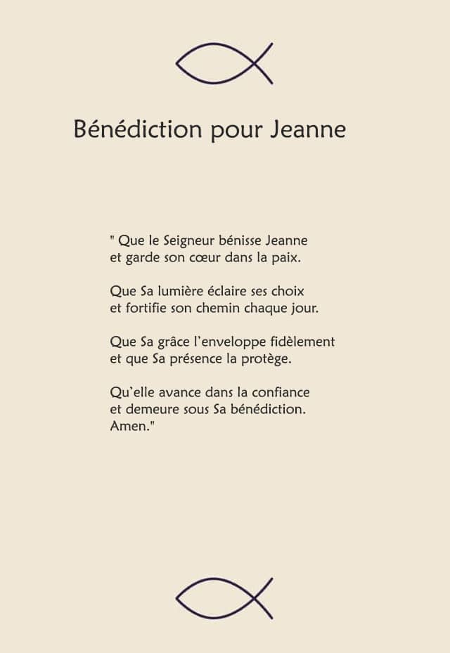 Une bénédiction pour Jeanne