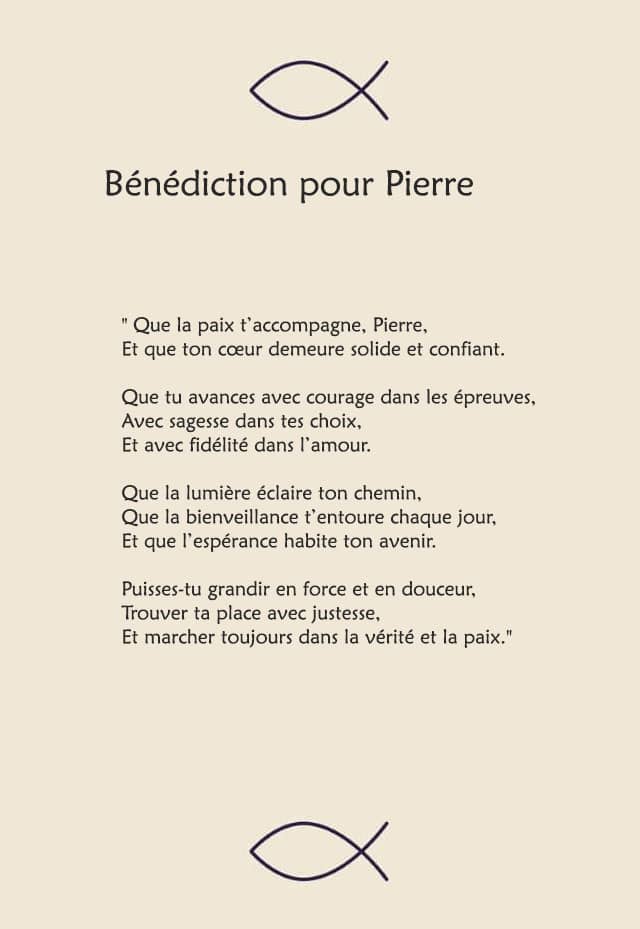 Une bénédiction pour Pierre